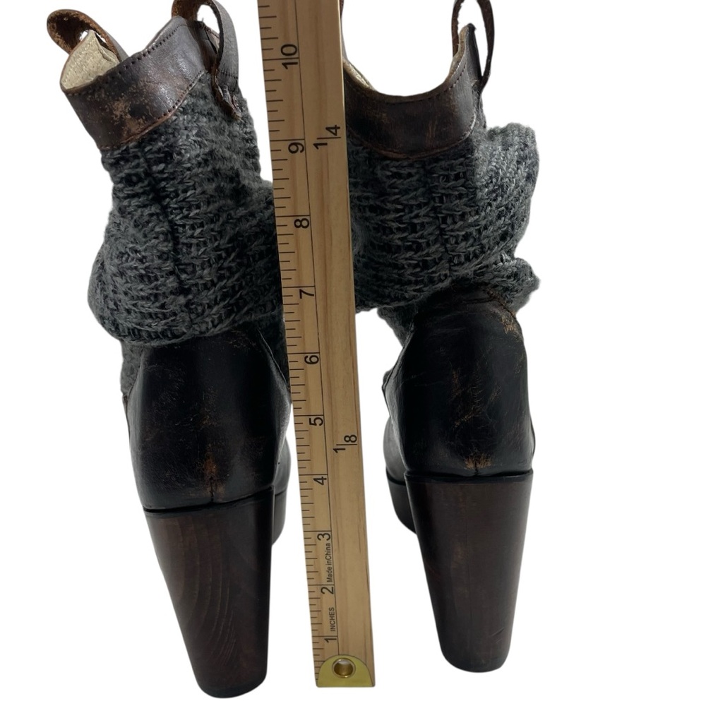 NEW BED STU Bruges Slouchy Leather Wedge Boots Size 8.5 Distressed - Picture 8 of 16